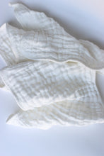 Load image into Gallery viewer, Muslin Burp Cloths - White - 3 Pieces
