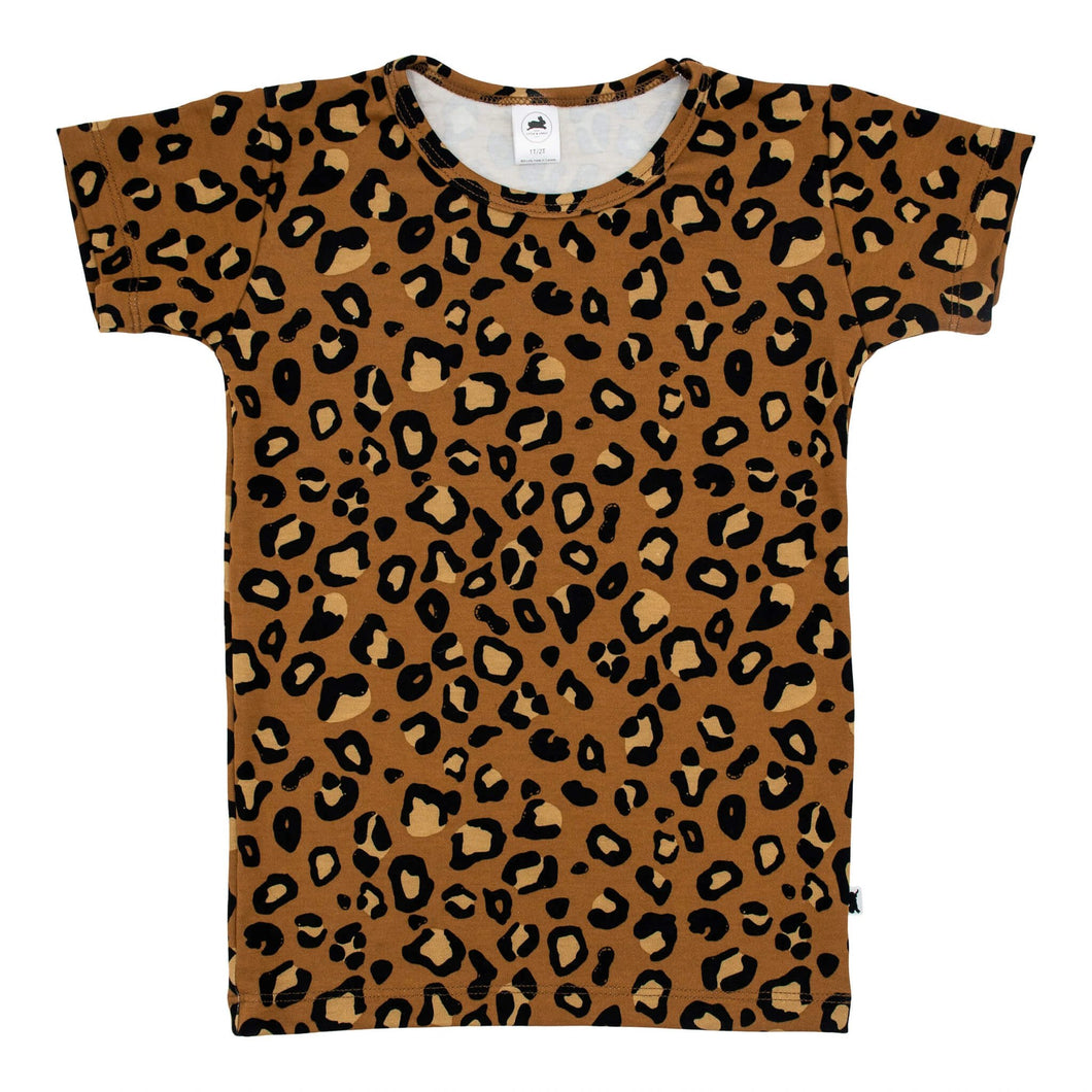Bronze Leopard - Baby/Kid's/Youth Bamboo/Cotton All-Over Print Slim-Fit T-Shirt